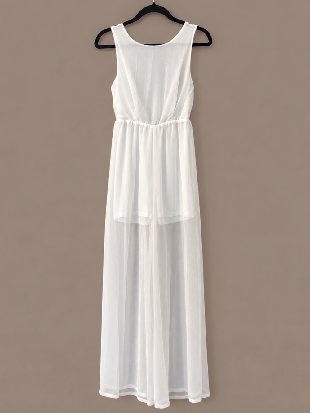 ALYTHEA White Lace Sheer Overlay Jumpsuit S NWT